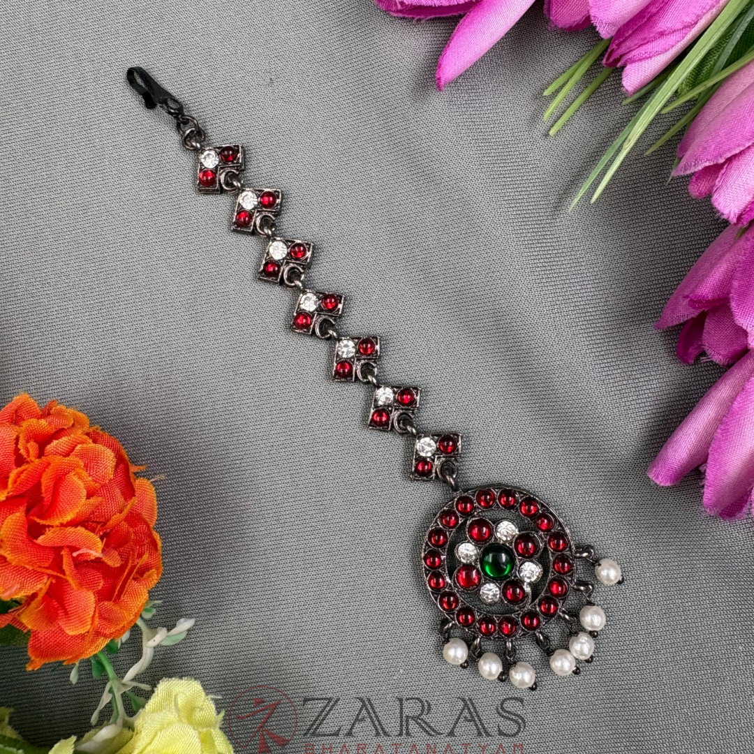Bharatanatyam Dance Jewellery Black - Round V Netti Chutti RG Kemp CS image 0