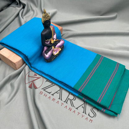 Bharatanatyam Dance Practice Saree - Light Blue Plain Border image 0