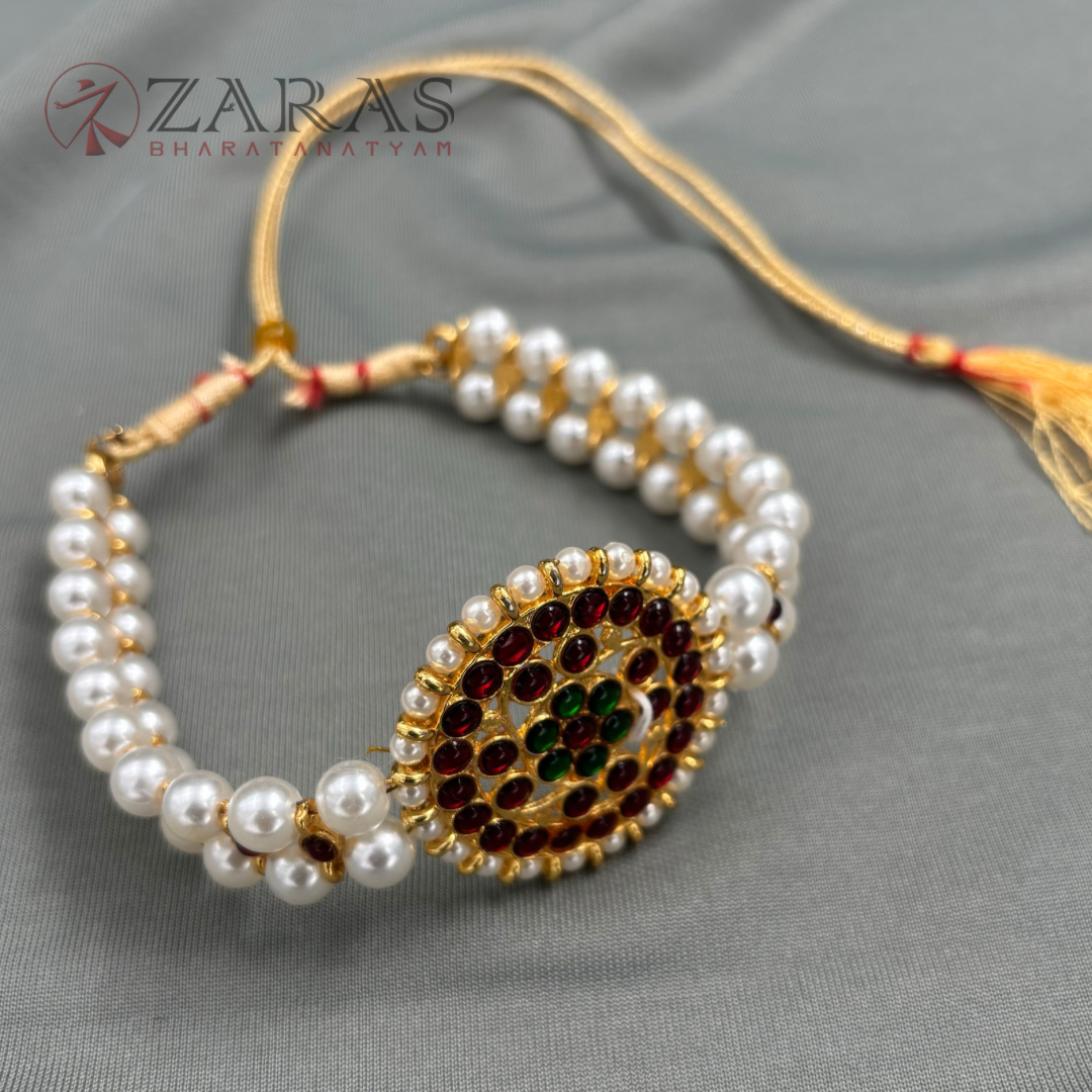Bharatanatyam Dance Jewellery - 2L W Beads Choker / Necklace 1S Kemp image 0