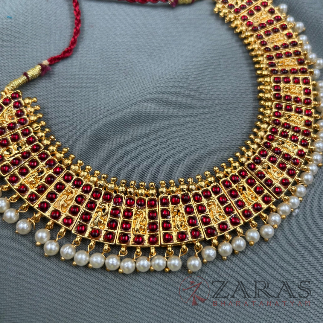 Bharatanatyam Dance Jewellery - Necklace Box RG Kemp CS with pearls image 1