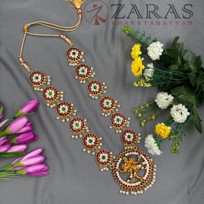 Bharatanatyam Dance Jewellery - Haaram Nadaraj & Round Pearls RG Kemp CS image 1
