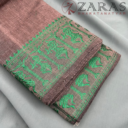 Bharatanatyam Dance Practice Saree - D Shade Brown Doll Border image 1