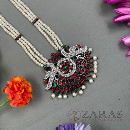 Bharatanatyam Dance Jewellery Black - 3 Line Pea Padak RG Kemp CS Beads Haaram image 1