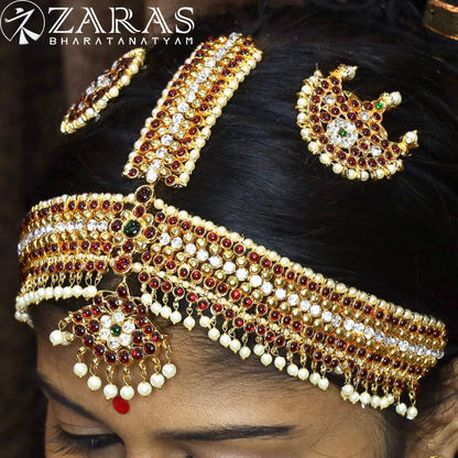Bharatanatyam Dance Jewellery - Headset Balls Leaf CS RG Kemp image 0