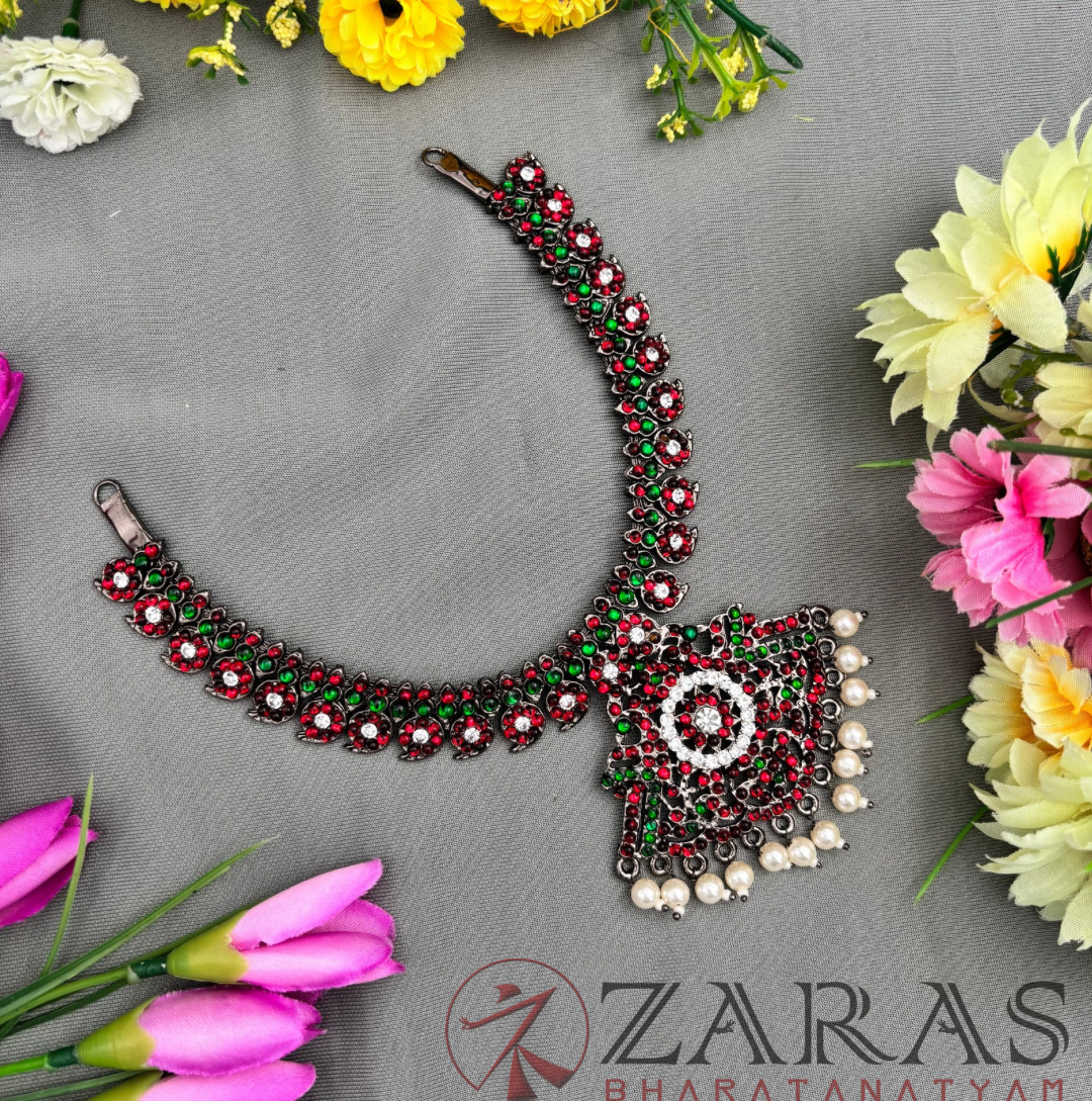 Bharatanatyam Dance Jewellery Black - Necklace Manga CS RG Kemp Beads image 1
