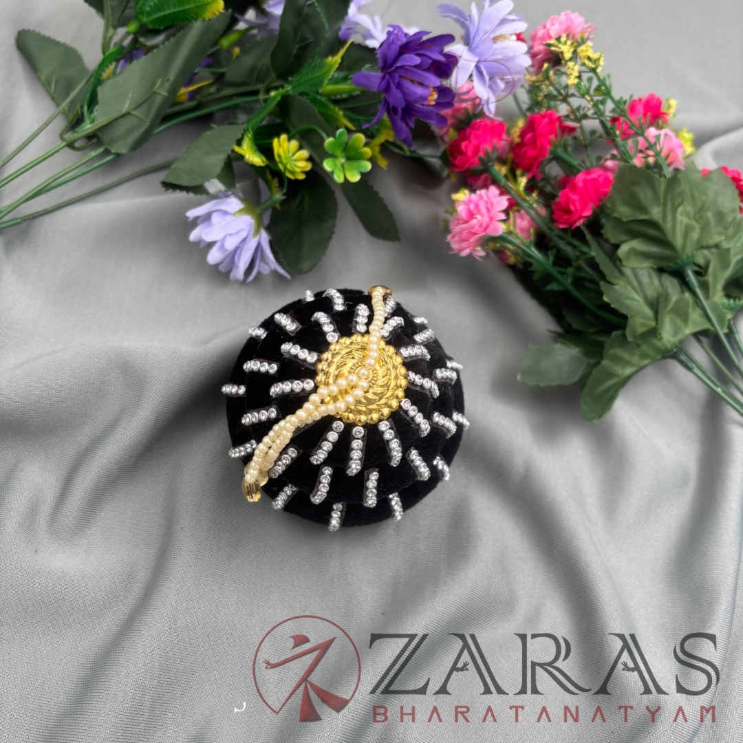 Bharatanatyam Dance Hair Accessories - Aandaal Kondai Stone Plastic 3 Layer image 1