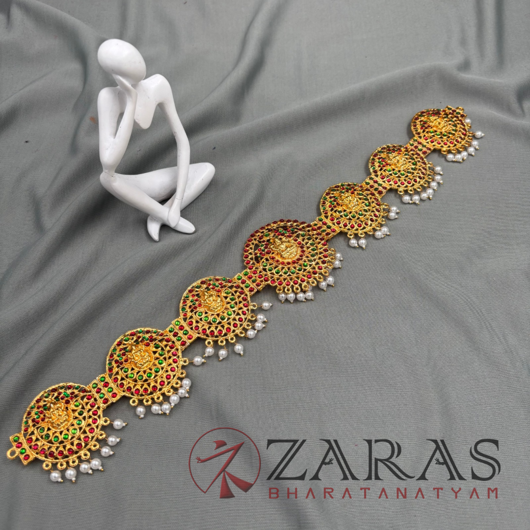 Bharatanatyam Dance Jewellery - Lakshmi Round Hip Belt Kemp RG (Ottiyanam) image 3