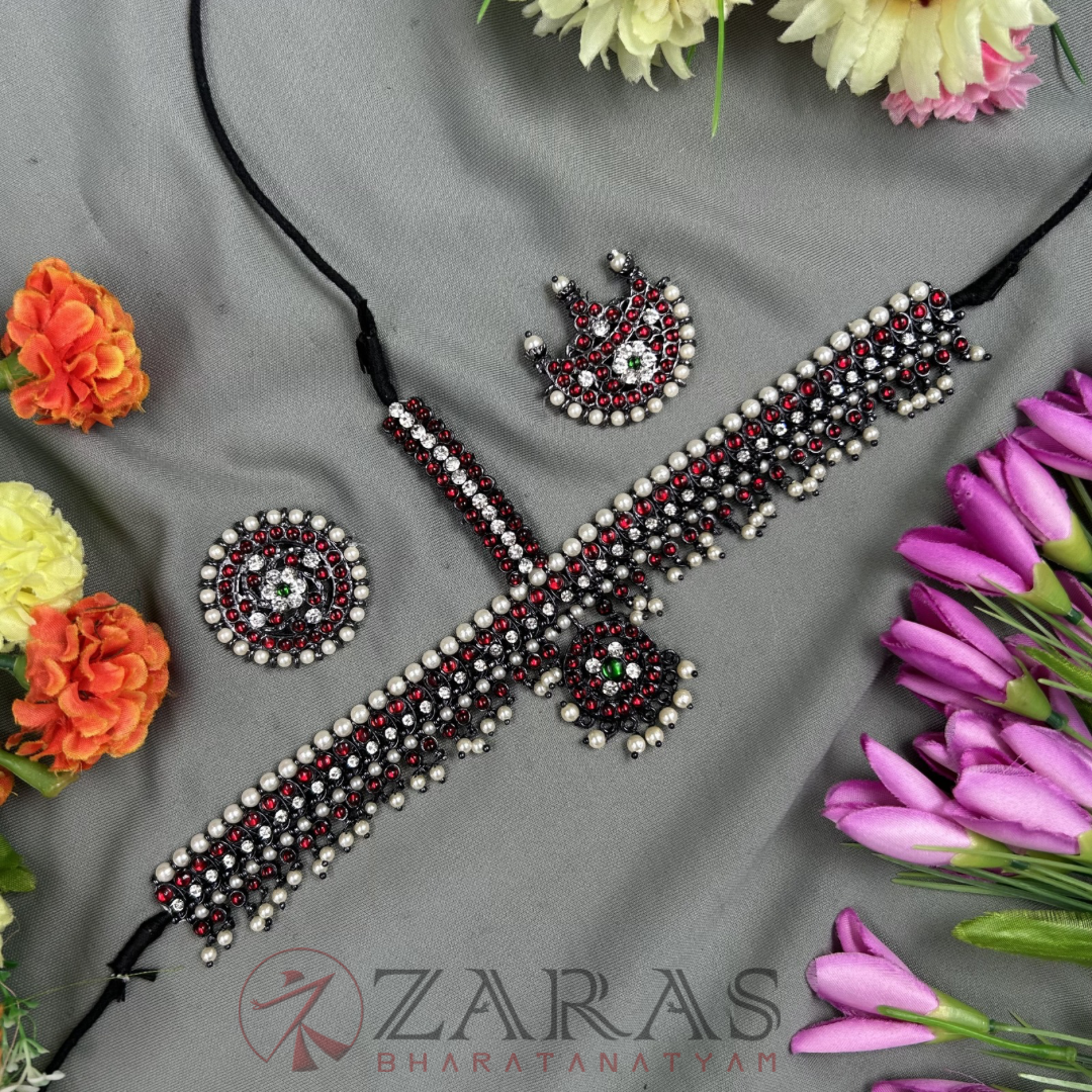 Bharatanatyam Dance Jewellery Black - Headset Manga RG Kemp CS image 0