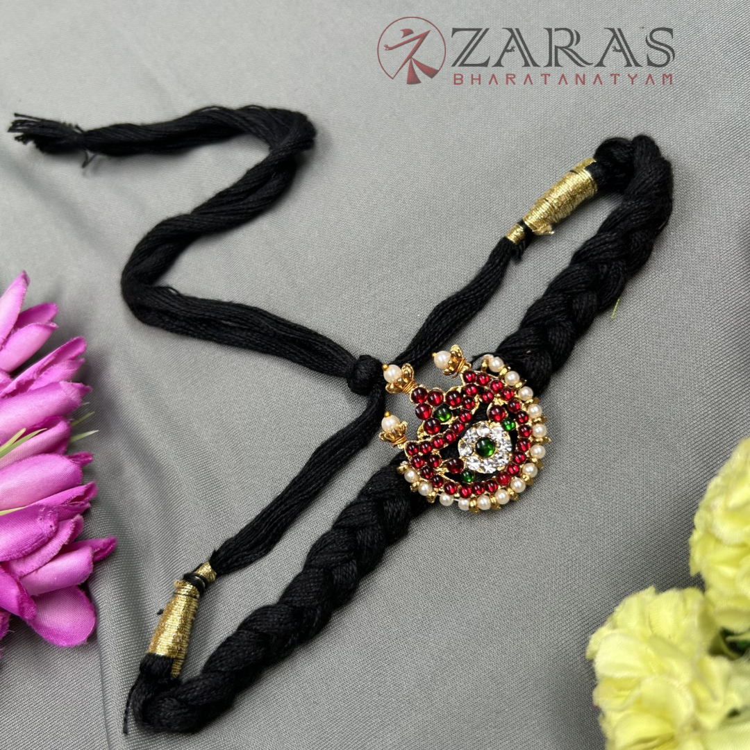 Bharatanatyam Dance Jewellery Necklace - Moon RG Kemp Black Thread Type image 1