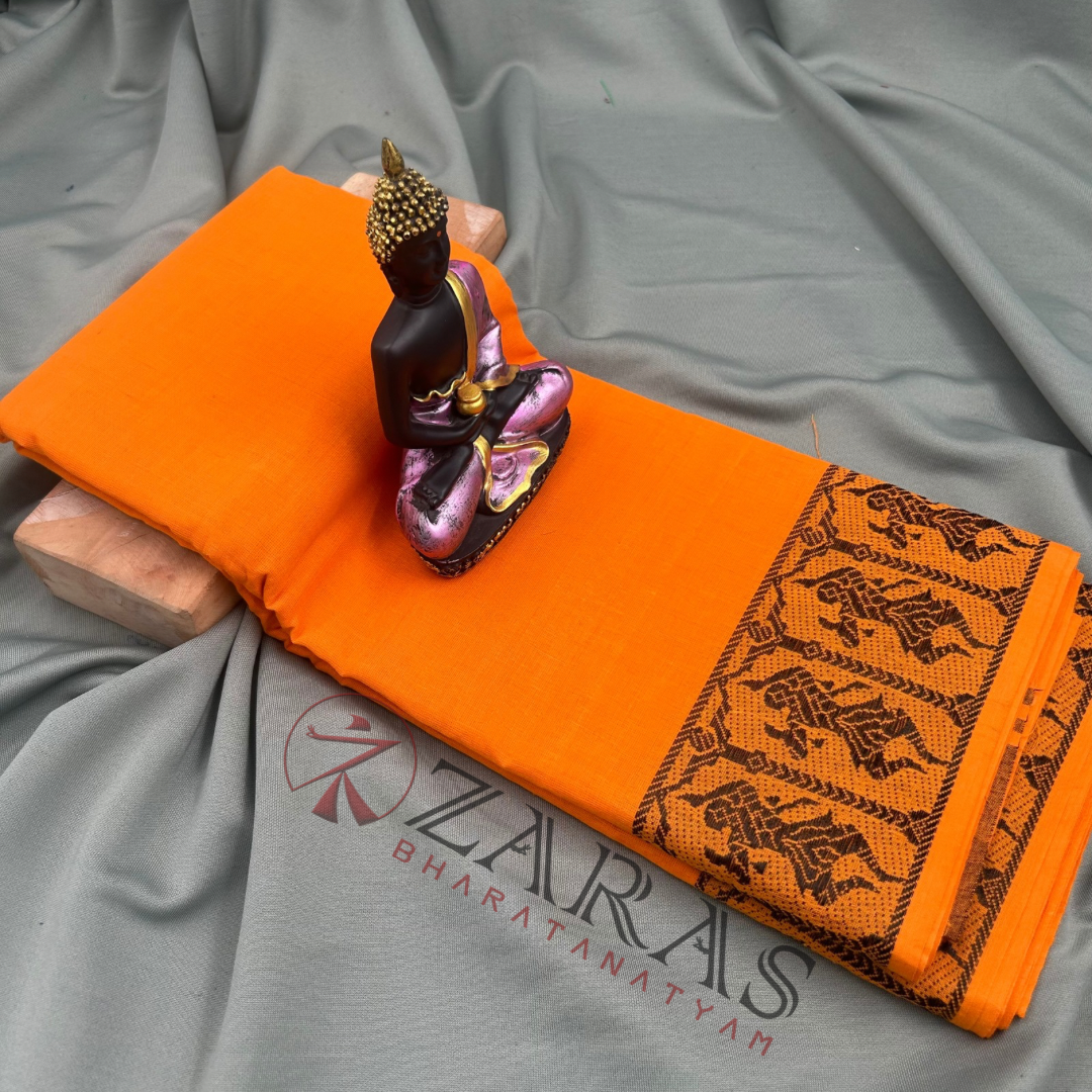 Bharatanatyam Dance Practice Saree - M Yellow Doll Border image 0