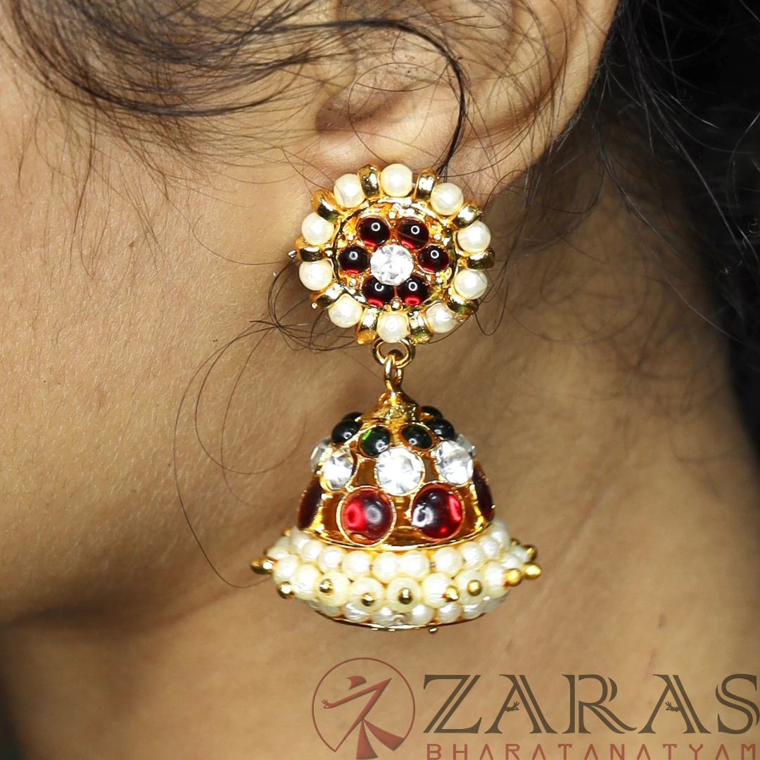Bharatanatyam Dance Jewellery - Jimiki with Kammal 3L Kemp RG CS (Small) image 0