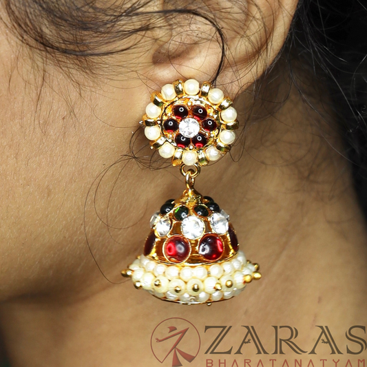 Bharatanatyam Dance Jewellery - Jimiki with Kammal 3L Kemp RG CS (Small) image 0