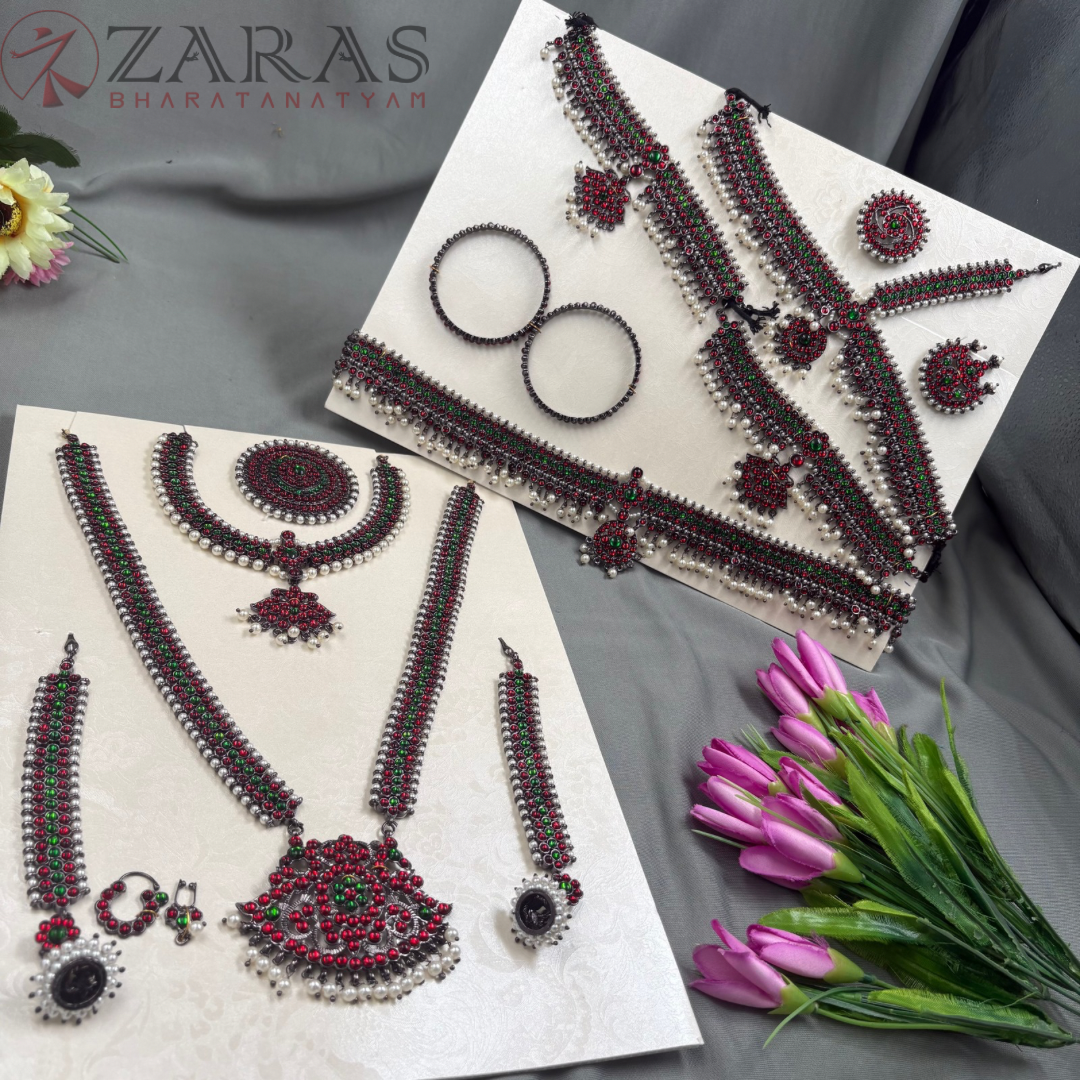 Bharatanatyam Dance Jewellery Black - Sow Full Set Kemp Balls RGSl image 0