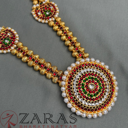 Bharatanatyam Dance Jewellery - Round with Moon Balls RG Kemp CS Haaram / Long Chain image 1