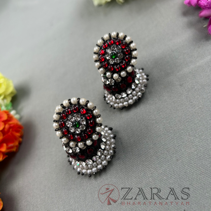 Bharatanatyam Dance Jewellery Black - Jimiki with Kammal Kemp 4 L RG image 0