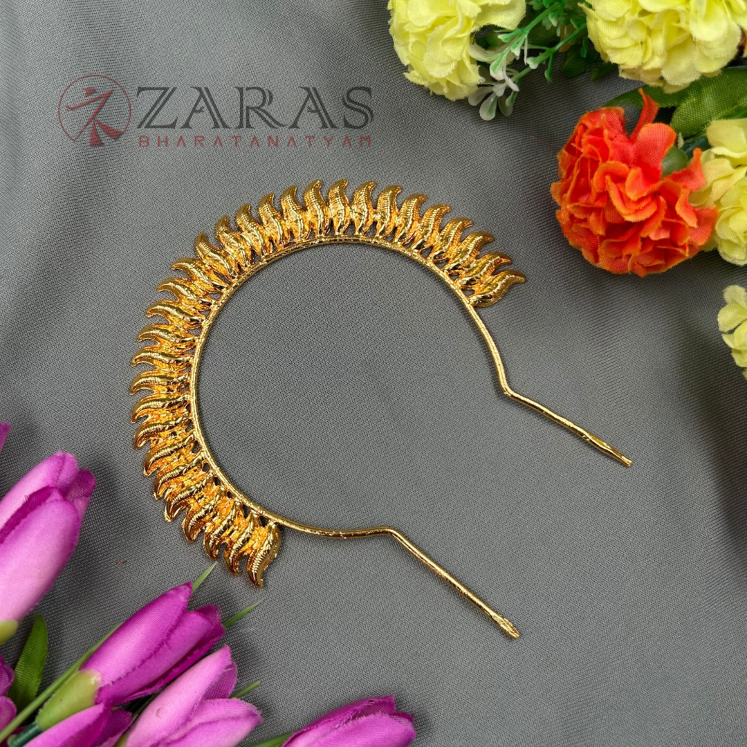 Bharatanatyam Dance Jewellery - Leaf Gold S Head Arch image 1