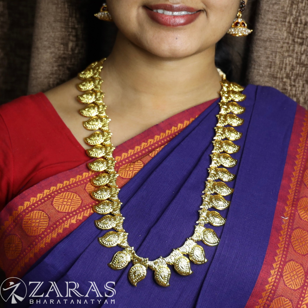 Bharatanatyam Dance Jewellery - Manga Full Gold Haaram / Long Chain image 0
