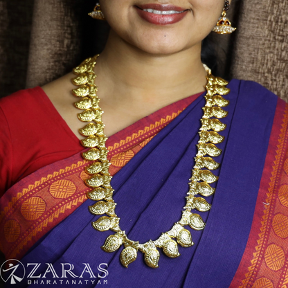 Bharatanatyam Dance Jewellery - Manga Full Gold Haaram / Long Chain image 0