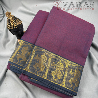 Bharatanatyam Dance Practice Saree - Wine Mix Black Doll Border image 1