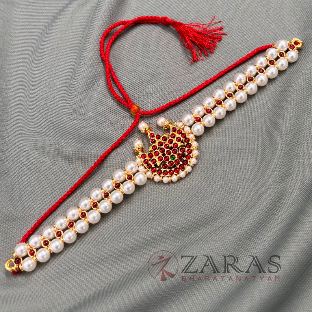 Bharatanatyam Dance Jewellery - 2L Beads Choker / Necklace 1MM Kemp image 1
