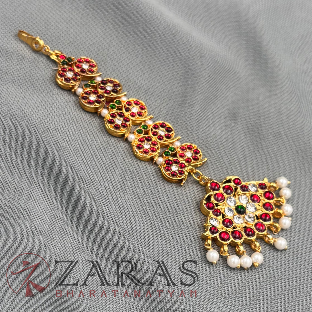 Bharatanatyam Dance Jewellery - D Manga Leaf RGS Kemp Netti Chutti image 3