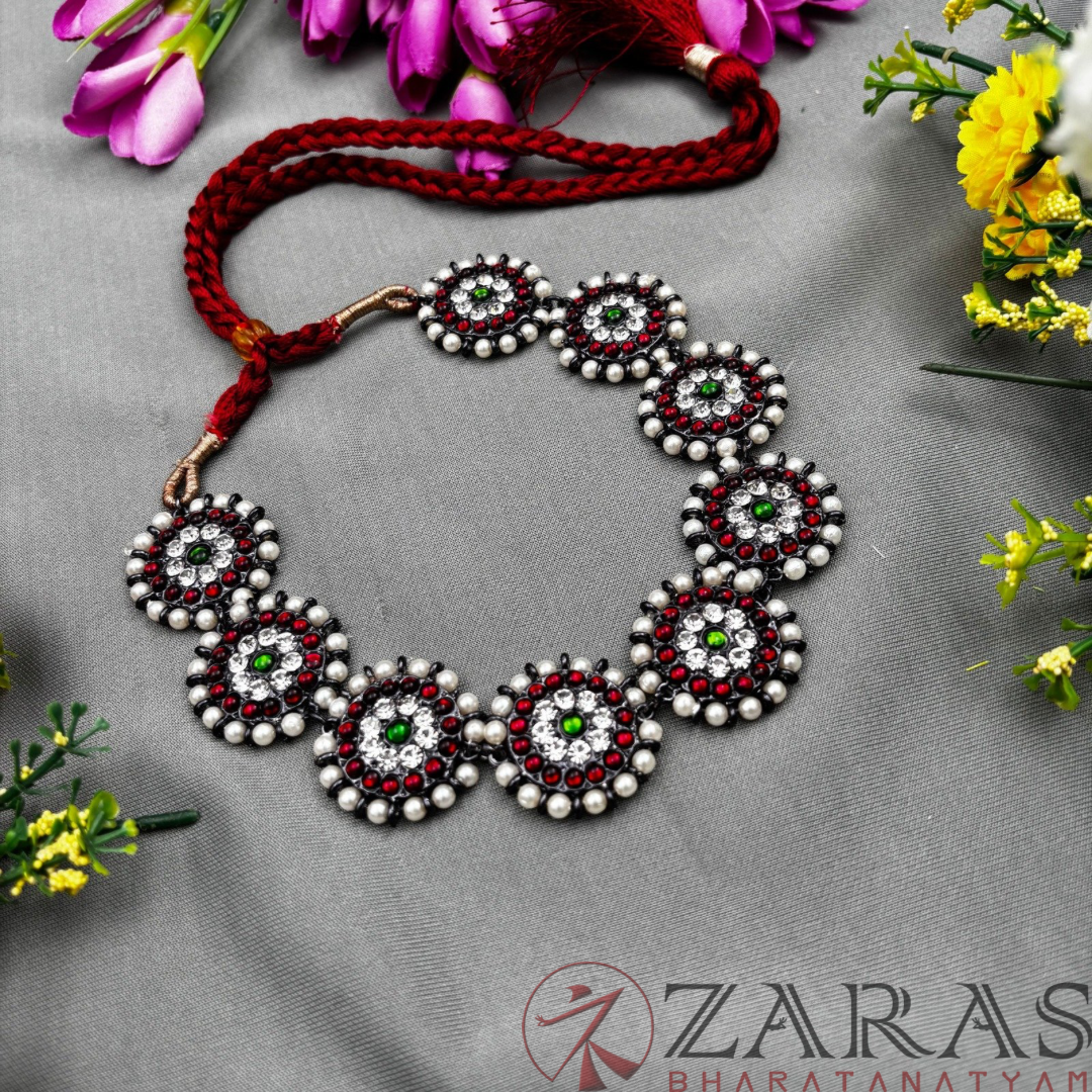 Bharatanatyam Dance Jewellery Black - Necklace Round Design RG Kemp CS image 1