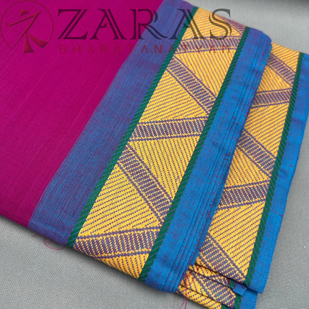 Bharatanatyam Dance Practice Saree - L Purple Tri Border image 1