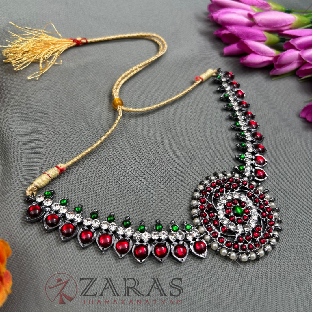 Bharatanatyam Dance Jewellery Black - Necklace Manga Kemp CS Pearls image 1