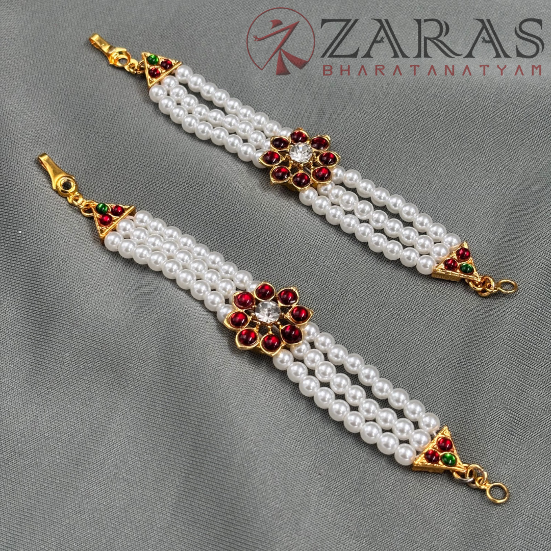 Bharatanatyam Dance Jewellery - 3 Line Flower RG Kemp CS Maatal image 3