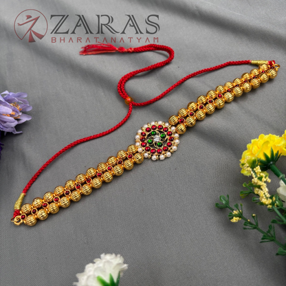 Bharatanatyam Dance Jewellery - 2L Gold Balls Choker Round 1S Kemp image 2