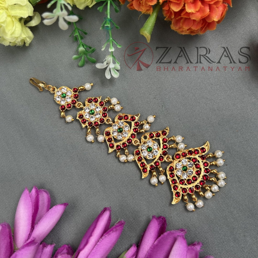 Bharatanatyam Dance Jewellery - RG Kemp Flower Step Netti Chutti image 0