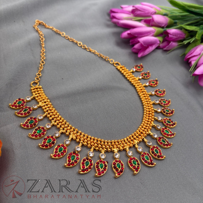 Bharatanatyam Dance Jewellery Necklace - Gold Balls Manga RG Kemp image 1