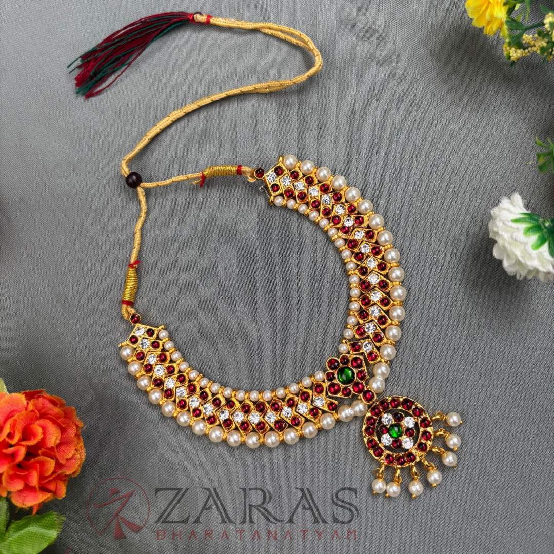 Bharatanatyam Dance Jewellery - Necklace V & Round RG Kemp CS image 0
