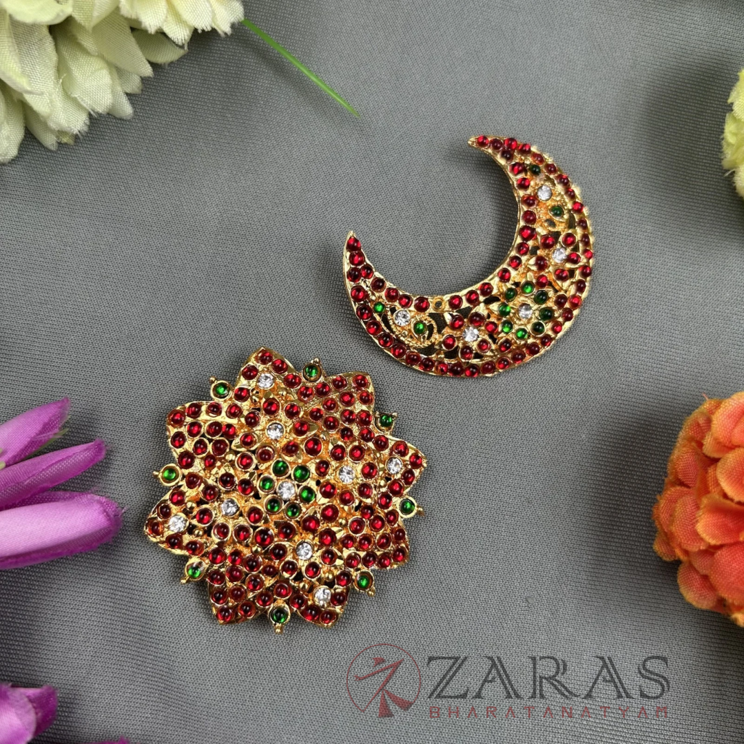 Bharatanatyam Dance Jewellery - Sun & Moon Flower RG Kemp image 0