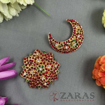Bharatanatyam Dance Jewellery - Sun & Moon Flower RG Kemp image 0