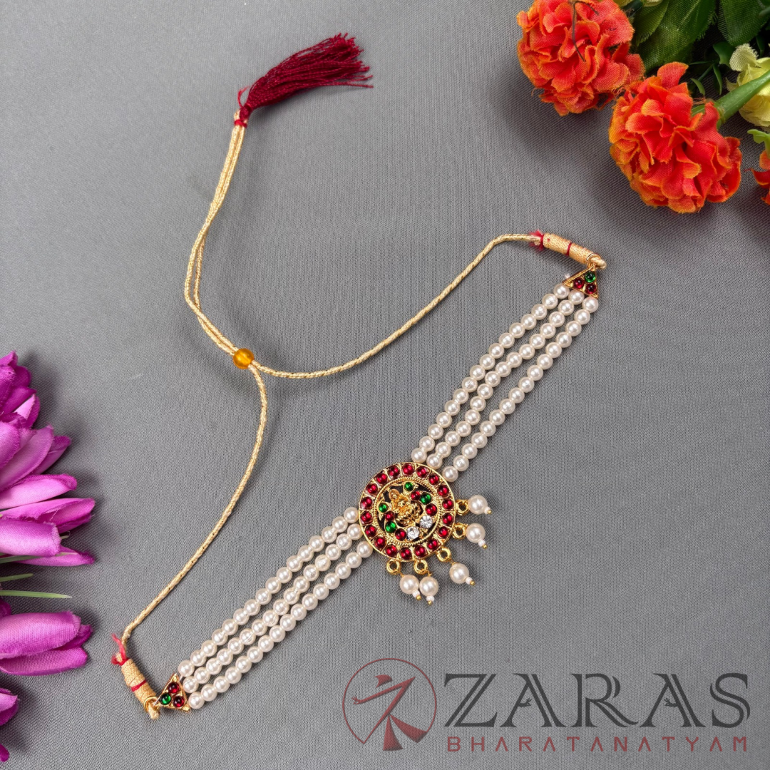 Bharatanatyam Dance Jewellery Necklace - 3L Balls & Lakshmi RG Kemp Choker Type image 0