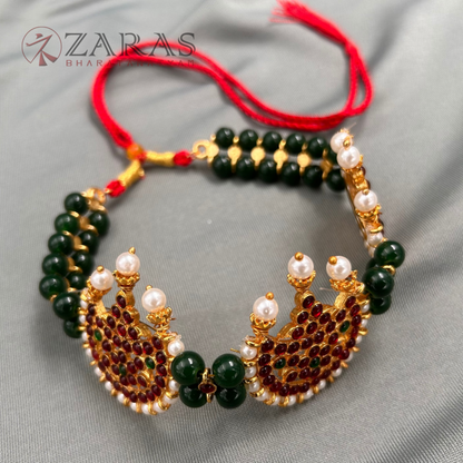 Bharatanatyam Dance Jewellery - 2L Green Beads Choker 3M Kemp image 0