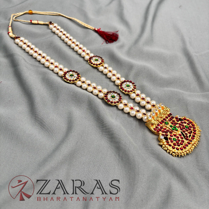 Bharatanatyam Dance Jewellery - Haaram Snake Design Kemp Do Beeds image 3