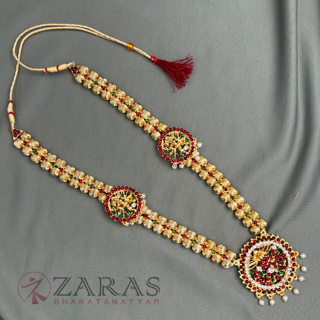 Bharatanatyam Dance Jewellery -  Nadaraj with Gold Balls RG Kemp Balls Haaram image 2