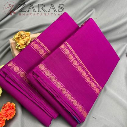Bharatanatyam Dance Practice Saree - Violet with Sandal Temple Border image 1