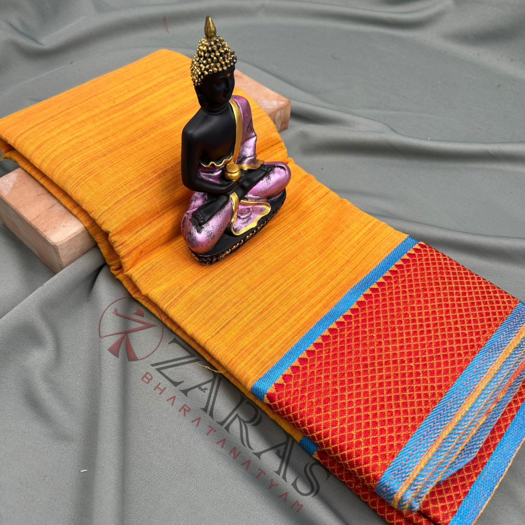 Bharatanatyam Dance Practice Saree - M Yellow R Gopuram Border image 0