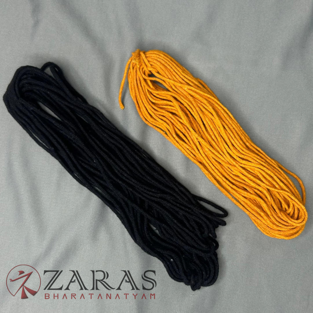 Bharatanatyam Dance Accessories - Cotton Thread (Black & Yellow) image 0