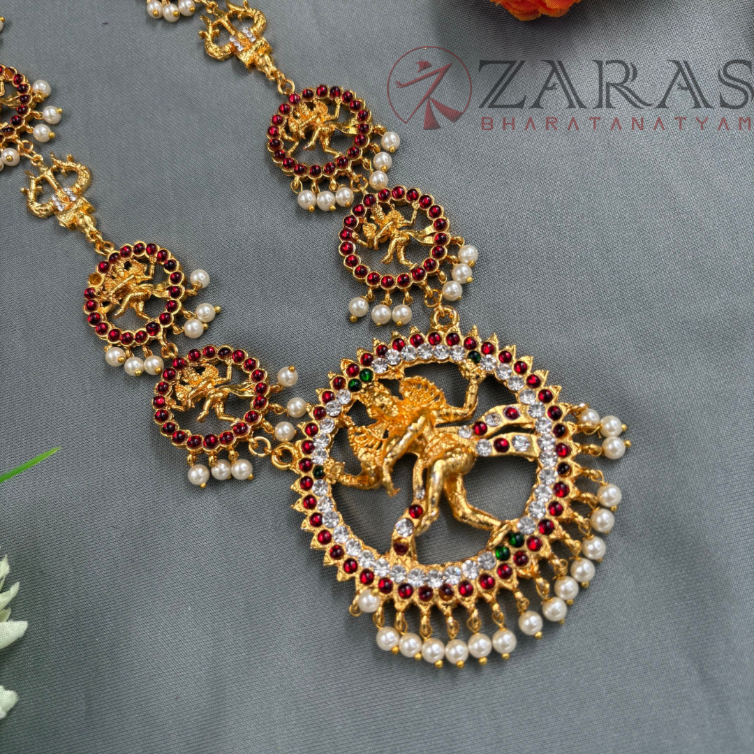 Bharatanatyam Dance Jewellery Haaram - Nadaraj RG Kemp Maalai / Haaram image 2