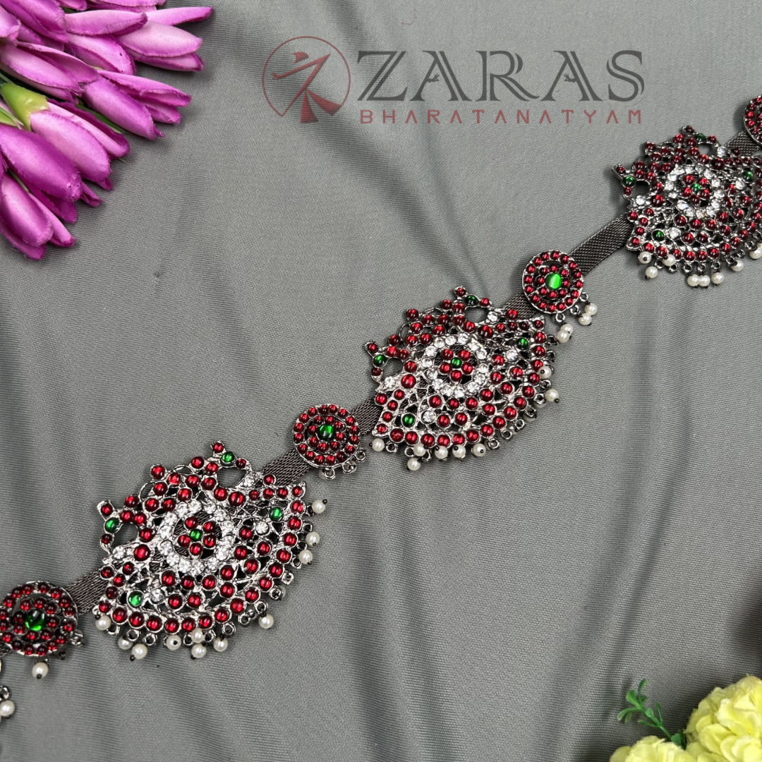 Bharatanatyam Dance Jewellery Black - Round Padak Hip Belt RG Kemp CS (Ottiyanam) image 1