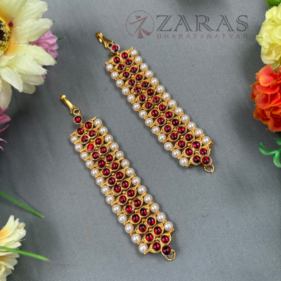 Bharatanatyam Dance Jewellery Maatal - D Round RG Kemp CS Pearls image 0