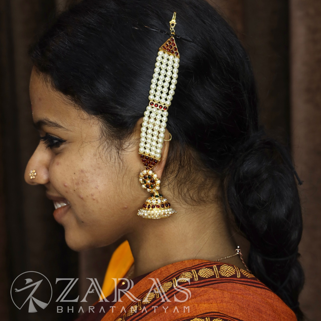Bharatanatyam Dance Jewellery - 4L Balls Maatal Red Kemp image 1