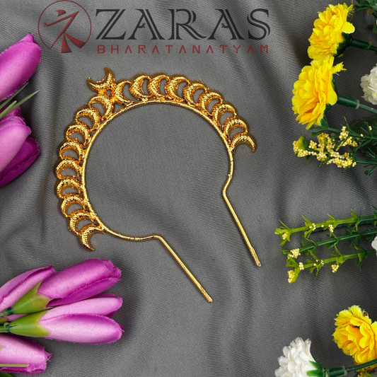 Bharatanatyam Dance Jewellery - Moon Gold Head Arch (Length: 5 inch; Dia: 4 inch) image 0
