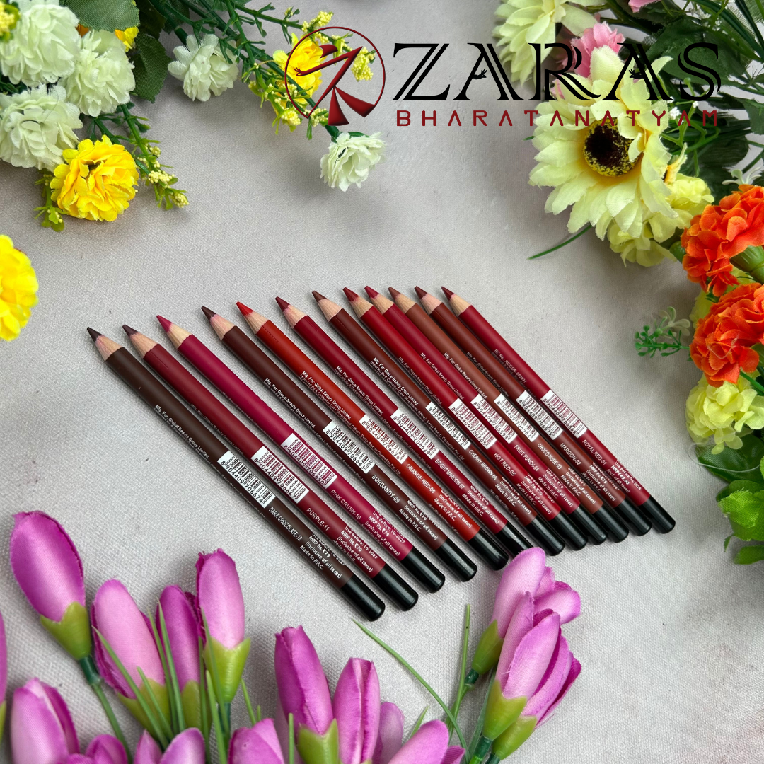 Bharatanatyam Dance Makeup Products - Bold Matte Lipliner Set of 12 Pcs (Swiss Beauty) image 4