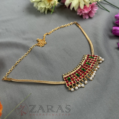 Bharatanatyam Dance Jewellery - Necklace Poothaali RG Kemp Choker Type image 1