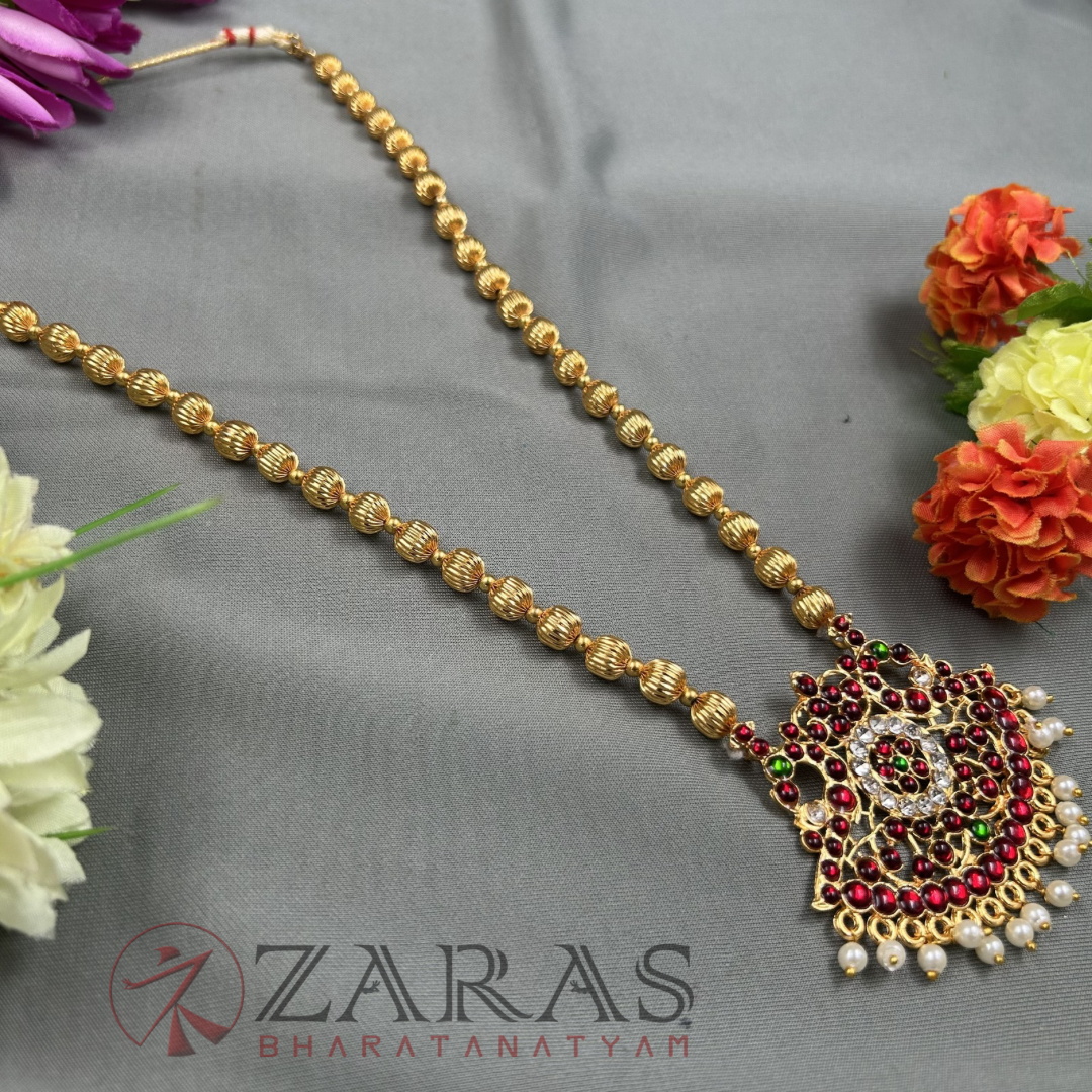 Bharatanatyam Dance Jewellery - 1L Balls & Patak RG Keamp CS Maalai / Long Haaram image 1